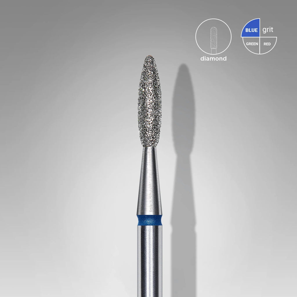 Foret diamanté « flamme », bleu, diamètre tête 2.1 mm, partie active 8mm - LEST NAILS