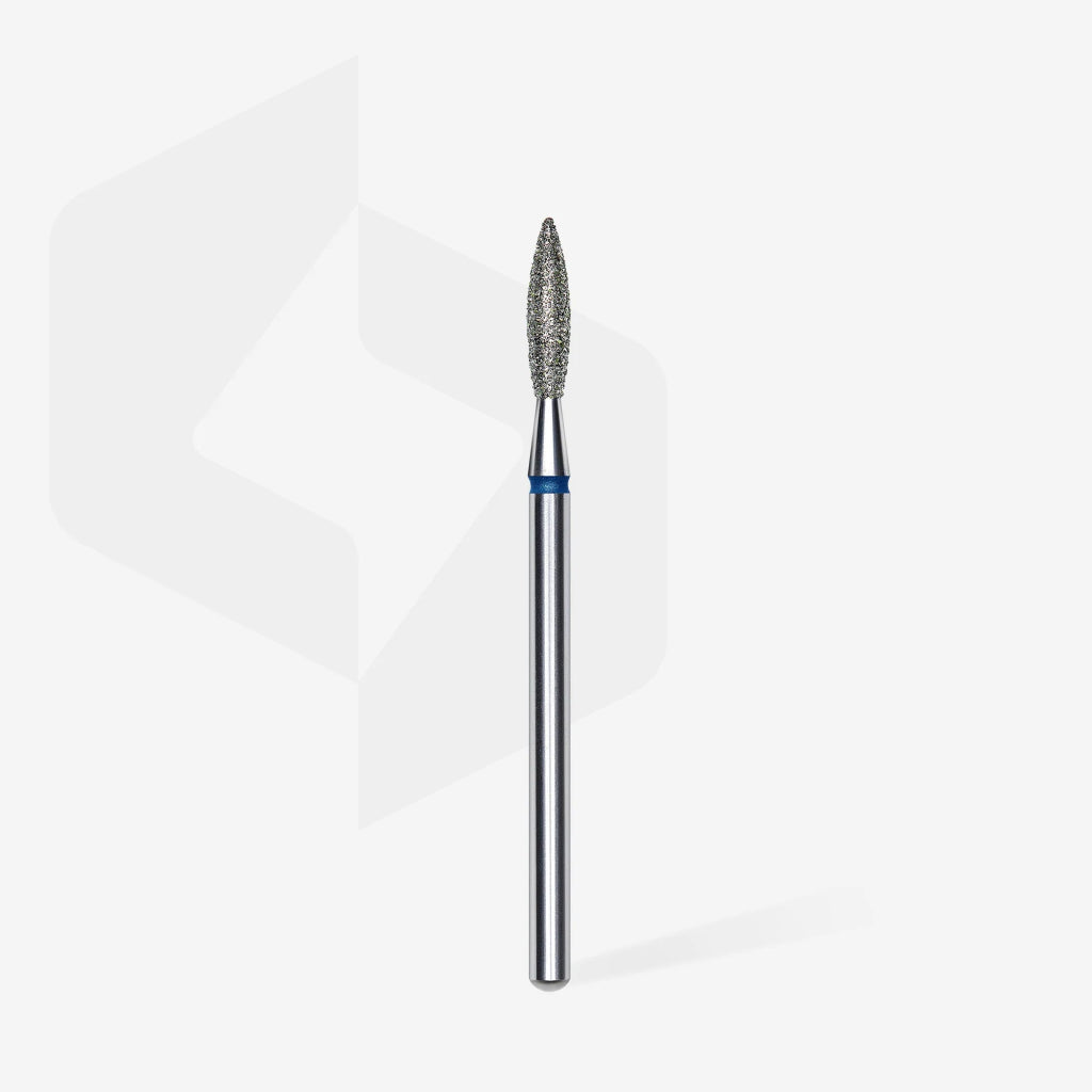 Foret diamanté « flamme », bleu, diamètre tête 2.3 mm, partie active 10 mm - LEST NAILS